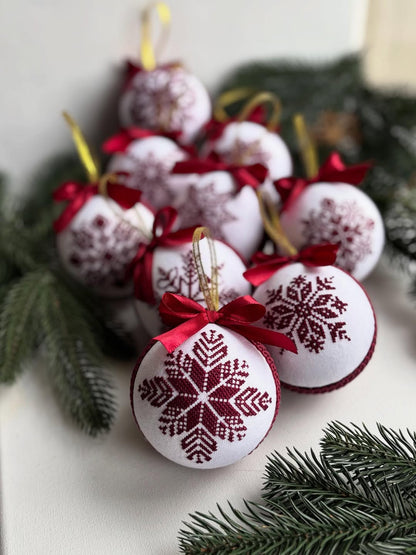 Embroidered Christmas Ornaments. Handmade
