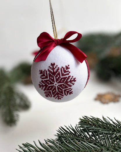 Embroidered Christmas Ornaments. Handmade