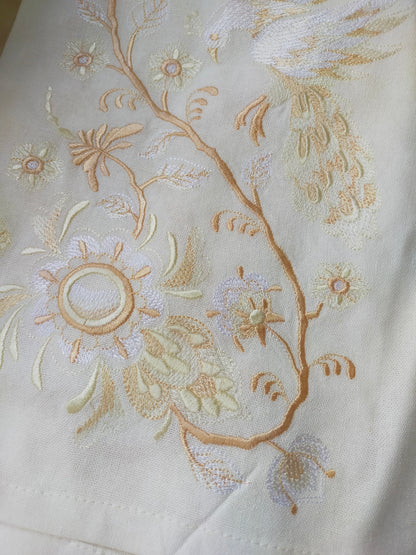 Elegant Ukrainian Embroidered Linen Dress