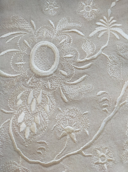 Elegant Ukrainian Embroidered Linen Dress